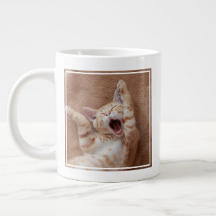 Cutest Baby Animals Ginger Kitten Yawning Large Coffee Mug