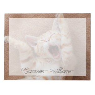 Cutest Baby Animals Ginger Kitten Yawning Notepad