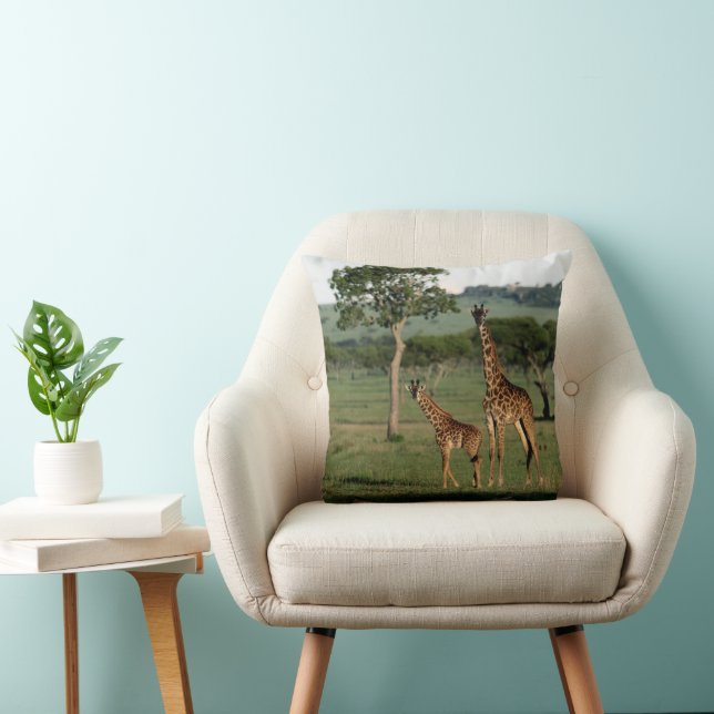 Cutest Baby Animals | Giraffe Calf & Mama Cushion (Chair)