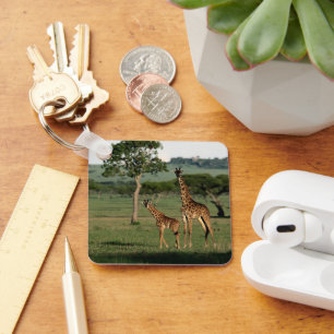 Cutest Baby Animals   Giraffe Calf & Mama Key Ring