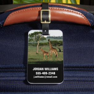 Cutest Baby Animals   Giraffe Calf & Mama Luggage Tag