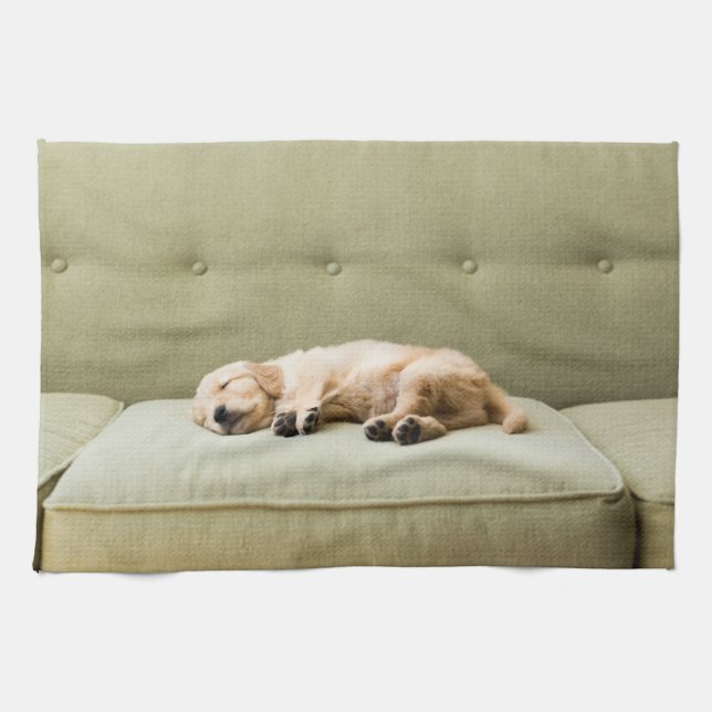 Cutest Baby Animals | Golden Retriever Puppy 2 Tea Towel (Horizontal)