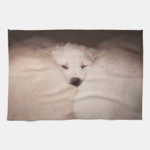 Cutest Baby Animals   Golden Retriever Snuggle Tea Towel