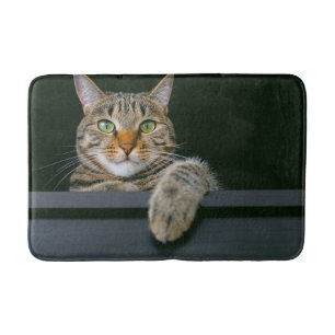 Cutest Baby Animals   Gray Tabby Cat Face Bath Mat