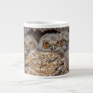 Cutest Baby Animals   Great Horned Chicks Large Coffee Mug