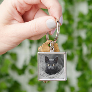 Cutest Baby Animals Grey Cat Key Ring