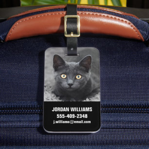 Cutest Baby Animals Grey Cat Luggage Tag