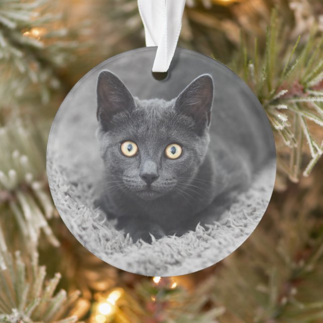Cutest Baby Animals | Grey Cat Ornament (Tree)