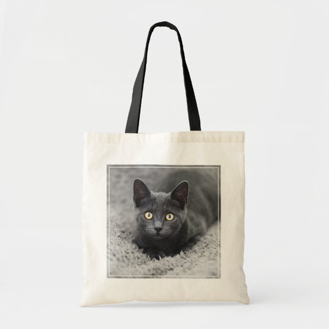 Cutest Baby Animals | Grey Cat Tote Bag (Front)