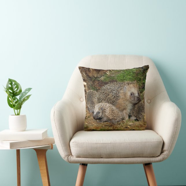 Cutest Baby Animals | Hedgehog Family Cushion (Chair)