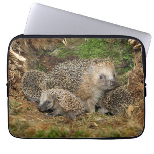 Cutest Baby Animals   Hedgehog Family Laptop Sleeve