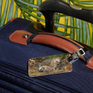 Cutest Baby Animals Hedgehog Family Luggage Tag