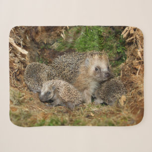 Cutest Baby Animals Hedgehog Family Sherpa Blanket