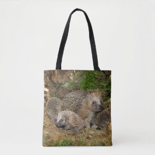 Cutest Baby Animals Hedgehog Family Tote Bag
