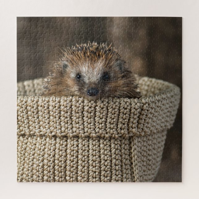 Cutest Baby Animals | Hedgehog in a Basket Jigsaw Puzzle (Vertical)