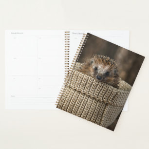 Cutest Baby Animals Hedgehog in a Basket Planner
