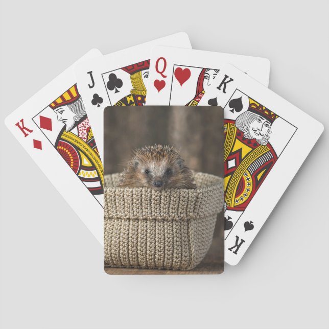 Cutest Baby Animals | Hedgehog in a Basket Playing Cards (Back)