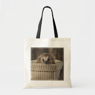 Cutest Baby Animals   Hedgehog in a Basket Tote Bag