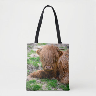 Cutest Baby Animals Highland Cow Calf Tote Bag
