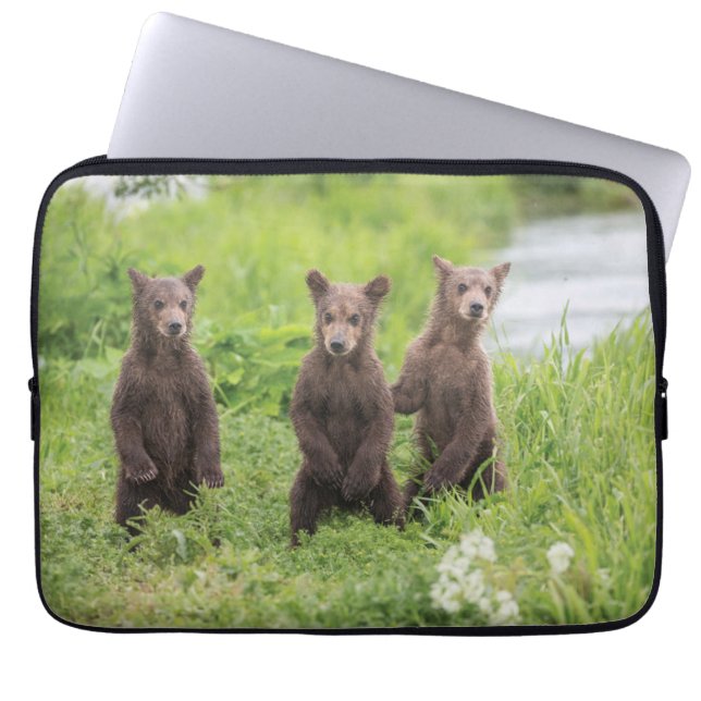Cutest Baby Animals | Kamchatka Brown Bear Cubs Laptop Sleeve (Front)