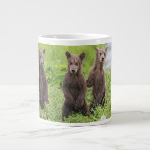 Cutest Baby Animals Kamchatka Brown Bear Cubs Large Coffee Mug