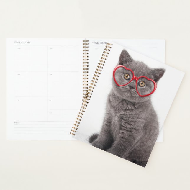 Cutest Baby Animals | Kitten Heart Glasses Planner (Display)
