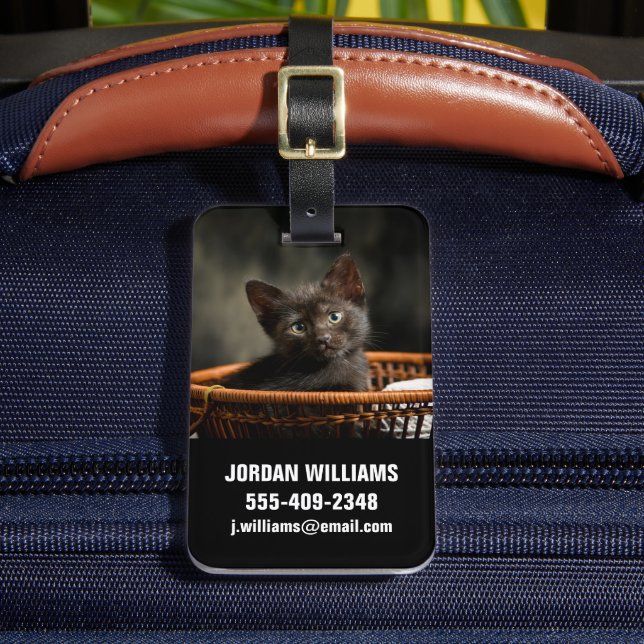 Cutest Baby Animals | Kitten in Basket Luggage Tag (Front Insitu 2)