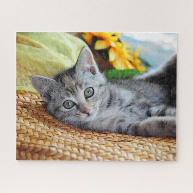 Cutest Baby Animals | Kitten Lounging Jigsaw Puzzle (Horizontal)