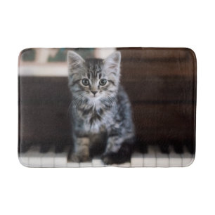 Cutest Baby Animals   Kitten on Piano Keys Bath Mat