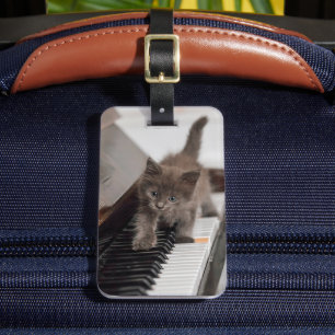 Cutest Baby Animals   Kitten on Piano Luggage Tag