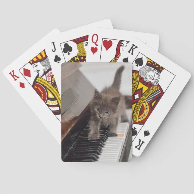 Cutest Baby Animals | Kitten on Piano Playing Cards (Back)