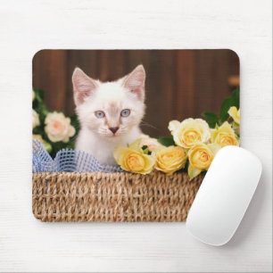 Cutest Baby Animals Kitten & Yellow Roses Mouse Mat