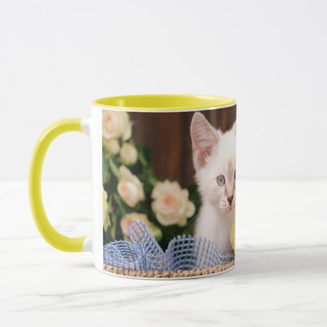 Cutest Baby Animals | Kitten & Yellow Roses Mug (Left)