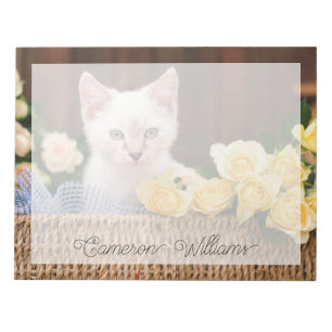 Cutest Baby Animals Kitten & Yellow Roses Notepad