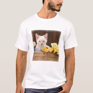 Cutest Baby Animals Kitten & Yellow Roses T-Shirt