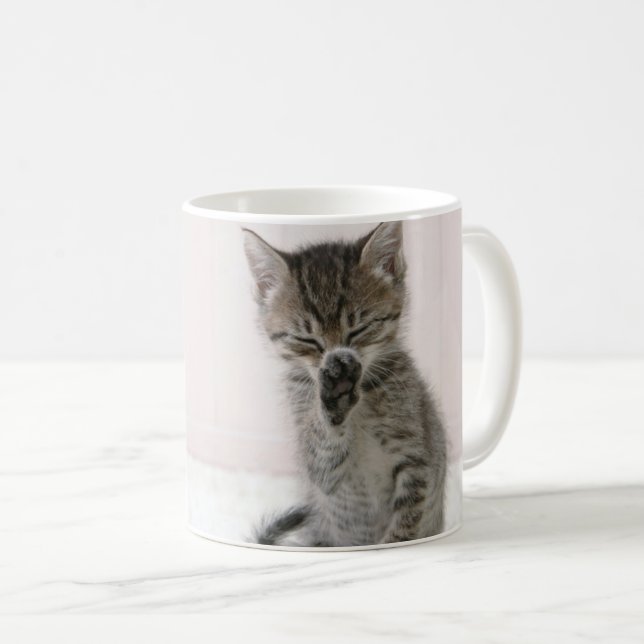 Cutest Baby Animals | Licking Tabby Kitten Coffee Mug (Front Right)