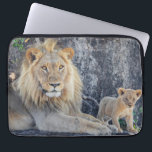 Cutest Baby Animals | Lion Dad & Cub Laptop Sleeve<br><div class="desc">This Getty Cutest Baby Animals photo features a lion dad and his cub.</div>