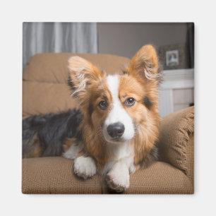Cutest Baby Animals Long Hair Corgi Puppy Magnet