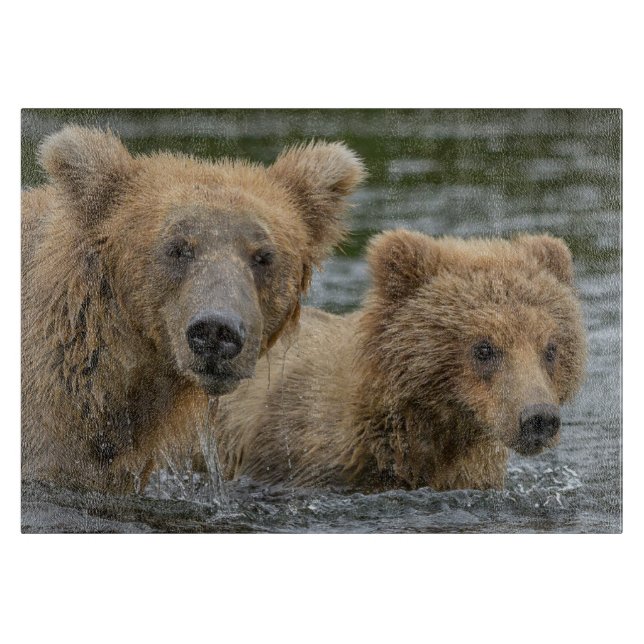 Cutest Baby Animals | Mama Bear & Her Cubs Cutting Board (Front)