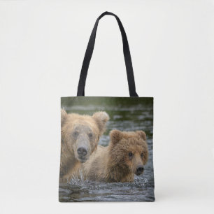 Cutest Baby Animals Mama Bear & Her Cubs Tote Bag