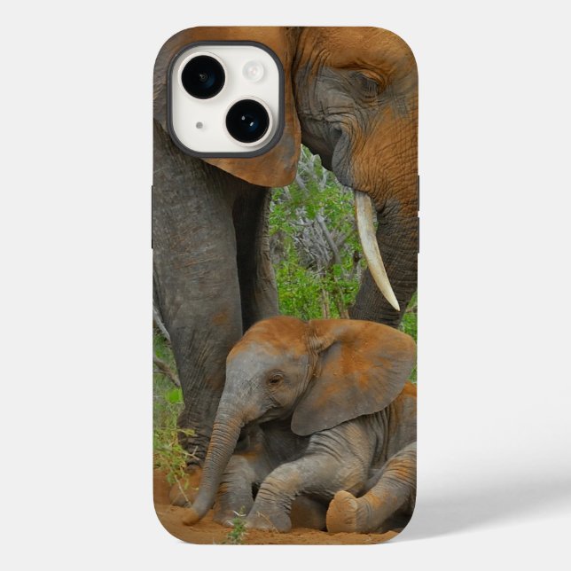 Cutest Baby Animals | Mama Elephant & Baby Case-Mate iPhone Case (Back)