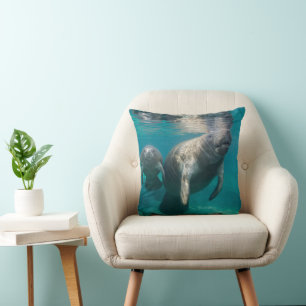Cutest Baby Animals   Manatee & Baby Cushion