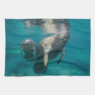 Cutest Baby Animals   Manatee & Baby Tea Towel