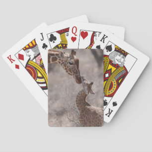 Cutest Baby Animals Mother and Baby Giraffe Playing Cards