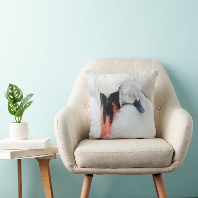 Cutest Baby Animals | Mother & Baby Mute Swan Cushion (Chair)