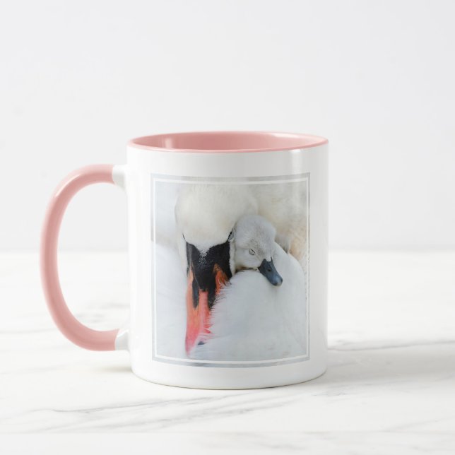 Cutest Baby Animals | Mother & Baby Mute Swan Mug (Left)