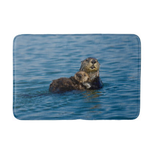 Cutest Baby Animals   Mother & Baby Sea Otter Bath Mat