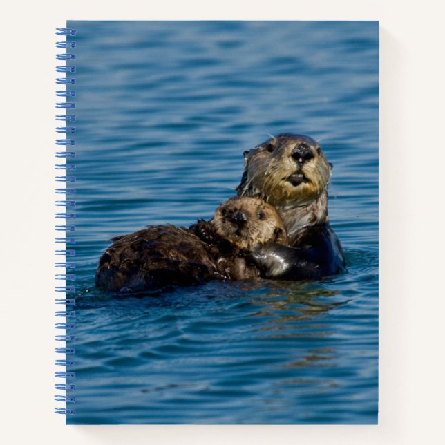 Cutest Baby Animals | Mother & Baby Sea Otter Notebook (Front)