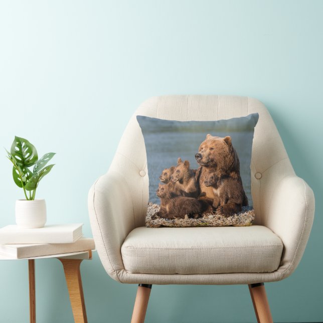 Cutest Baby Animals | Mother Bear & Cubs Cushion (Chair)
