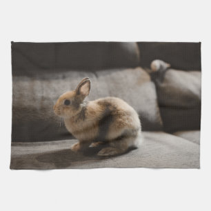 Cutest Baby Animals Netherland Dwarf Rabbit Tea Towel